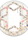 Retro Botanical Pattern X - Modern Round or Oval Wall Mirror - Hexagon Star