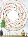 Retro Botanical Pattern X - Modern Round or Oval Wall Mirror - Whirl