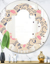 Retro Botanical Pattern X - Modern Round or Oval Wall Mirror - Quatrefoil