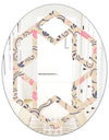 Retro Botanical Pattern X - Modern Round or Oval Wall Mirror - Hexagon Star