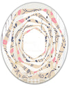 Retro Botanical Pattern X - Modern Round or Oval Wall Mirror - Whirl