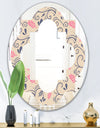 Retro Botanical Pattern X - Modern Round or Oval Wall Mirror - Quatrefoil