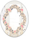 Retro Botanical Pattern X - Modern Round or Oval Wall Mirror - Quatrefoil