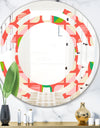 Abstract Retro Geometric Pattern VIII - Modern Round or Oval Wall Mirror - Space