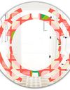 Abstract Retro Geometric Pattern VIII - Modern Round or Oval Wall Mirror - Space