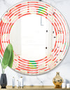 Abstract Retro Geometric Pattern VIII - Modern Round or Oval Wall Mirror - Wave