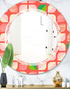 Abstract Retro Geometric Pattern VIII - Modern Round or Oval Wall Mirror - Triple C