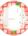 Abstract Retro Geometric Pattern VIII - Modern Round or Oval Wall Mirror - Triple C