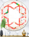 Abstract Retro Geometric Pattern VIII - Modern Round or Oval Wall Mirror - Hexagon Star