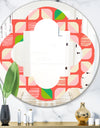Abstract Retro Geometric Pattern VIII - Modern Round or Oval Wall Mirror - Quatrefoil