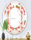 Abstract Retro Geometric Pattern VIII - Modern Round or Oval Wall Mirror - Space