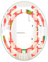Abstract Retro Geometric Pattern VIII - Modern Round or Oval Wall Mirror - Space