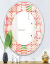 Abstract Retro Geometric Pattern VIII - Modern Round or Oval Wall Mirror - Wave