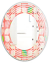 Abstract Retro Geometric Pattern VIII - Modern Round or Oval Wall Mirror - Wave