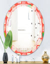 Abstract Retro Geometric Pattern VIII - Modern Round or Oval Wall Mirror - Triple C