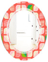 Abstract Retro Geometric Pattern VIII - Modern Round or Oval Wall Mirror - Triple C