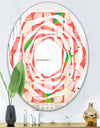 Abstract Retro Geometric Pattern VIII - Modern Round or Oval Wall Mirror - Whirl