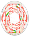 Abstract Retro Geometric Pattern VIII - Modern Round or Oval Wall Mirror - Whirl
