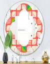 Abstract Retro Geometric Pattern VIII - Modern Round or Oval Wall Mirror - Quatrefoil