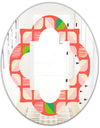 Abstract Retro Geometric Pattern VIII - Modern Round or Oval Wall Mirror - Quatrefoil