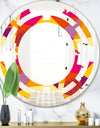 Abstract Geometric Retro III - Modern Round or Oval Wall Mirror - Space