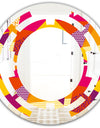 Abstract Geometric Retro III - Modern Round or Oval Wall Mirror - Space
