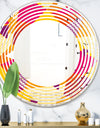 Abstract Geometric Retro III - Modern Round or Oval Wall Mirror - Wave