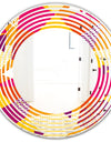 Abstract Geometric Retro III - Modern Round or Oval Wall Mirror - Wave