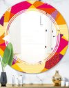 Abstract Geometric Retro III - Modern Round or Oval Wall Mirror - Triple C
