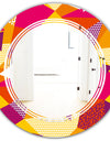 Abstract Geometric Retro III - Modern Round or Oval Wall Mirror - Triple C
