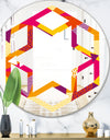 Abstract Geometric Retro III - Modern Round or Oval Wall Mirror - Hexagon Star