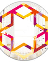 Abstract Geometric Retro III - Modern Round or Oval Wall Mirror - Hexagon Star