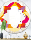 Abstract Geometric Retro III - Modern Round or Oval Wall Mirror - Quatrefoil