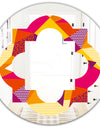 Abstract Geometric Retro III - Modern Round or Oval Wall Mirror - Quatrefoil