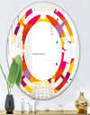 Abstract Geometric Retro III - Modern Round or Oval Wall Mirror - Space
