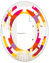 Abstract Geometric Retro III - Modern Round or Oval Wall Mirror - Space