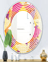 Abstract Geometric Retro III - Modern Round or Oval Wall Mirror - Wave