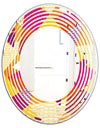 Abstract Geometric Retro III - Modern Round or Oval Wall Mirror - Wave