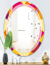 Abstract Geometric Retro III - Modern Round or Oval Wall Mirror - Triple C