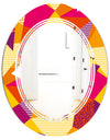Abstract Geometric Retro III - Modern Round or Oval Wall Mirror - Triple C