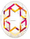 Abstract Geometric Retro III - Modern Round or Oval Wall Mirror - Hexagon Star