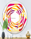 Abstract Geometric Retro III - Modern Round or Oval Wall Mirror - Whirl