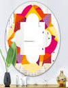 Abstract Geometric Retro III - Modern Round or Oval Wall Mirror - Quatrefoil