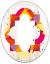Abstract Geometric Retro III - Modern Round or Oval Wall Mirror - Quatrefoil