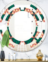 Abstract Geometric Retro II - Modern Round or Oval Wall Mirror - Space