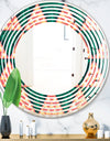 Abstract Geometric Retro II - Modern Round or Oval Wall Mirror - Wave