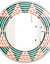 Abstract Geometric Retro II - Modern Round or Oval Wall Mirror - Wave