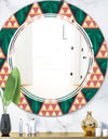Abstract Geometric Retro II - Modern Round or Oval Wall Mirror - Triple C