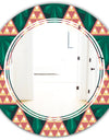 Abstract Geometric Retro II - Modern Round or Oval Wall Mirror - Triple C