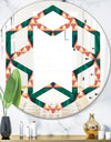 Abstract Geometric Retro II - Modern Round or Oval Wall Mirror - Hexagon Star